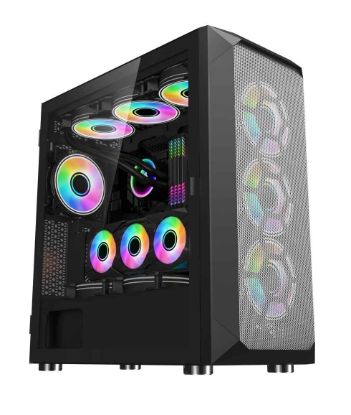 Obrázek 1stCOOL skříň Wind Storm Black MiddleTower, AU, USB3.0, bez zdroje, černá