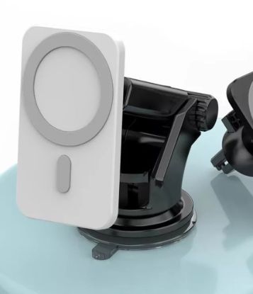 Obrázek 1stCOOL bezdrátová QI nabíječka 15W, magnetická, do auta, MagSafe kompatibilní, bílá