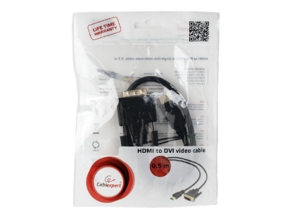 Obrázek GEMBIRD HDMI to DVI male-male cable with gold-plated connectors 0.5m