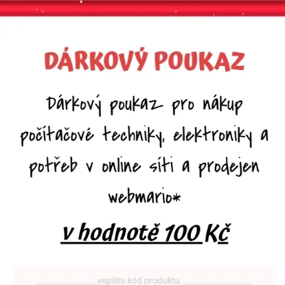 Dárkový poukaz webmario 100 CZK