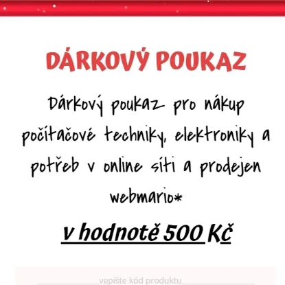 Dárkový poukaz webmario 500 CZK