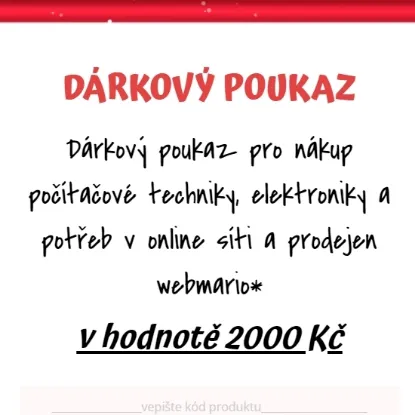 Dárkový poukaz webmario 2000 CZK