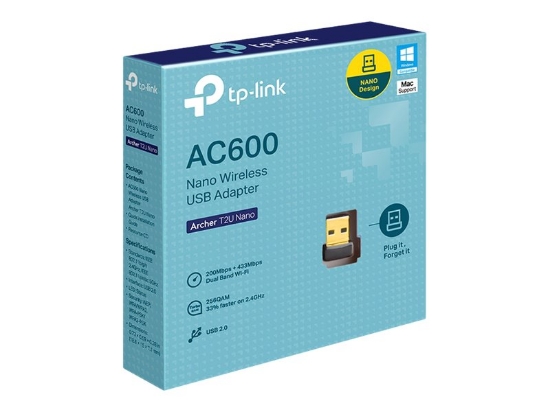 Obrázek TP-LINK Archer T2U Nano WiFi AC600 DualBand USB 2.0 Nano adapter Wireless 802.11a/n
