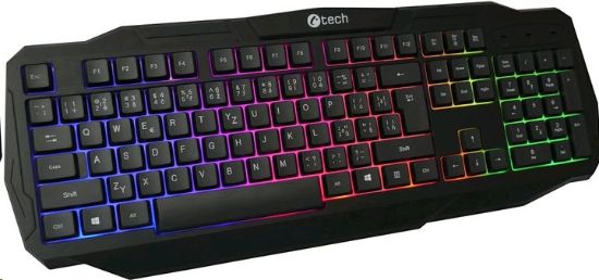 Obrázek C-TECH klávesnice Arcus (GKB-15), casual gaming, CZ/SK, duhové podsvícení, USB