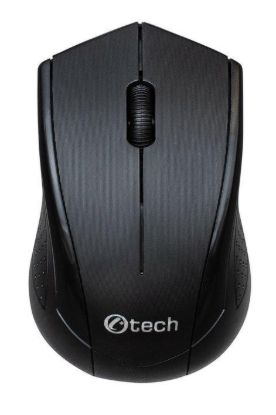 Obrázek C- TECH myš WLM- 07, bezdrátová, 1200DPI, 3 tlačítka, USB nano receiver, černá