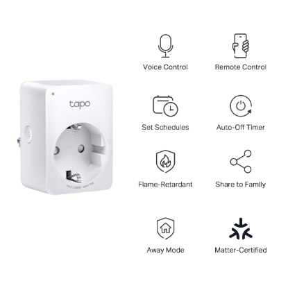 Obrázek TP-LINK Mini Smart Wi-Fi Socket Matter German type plug 220-240V Max Load 10A