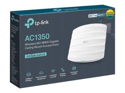 Obrázek TP-LINK EAP225 Gigabit AC1350 PoE Access Point Omada ceiling/wall mount managemet MU-MIMO WiFi Omada SDN