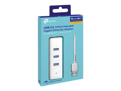 Obrázek TP-LINK UE330 USB 3.0 to Gigabit ethernet RJ45 10/100/1000Mbps 3x USB hub
