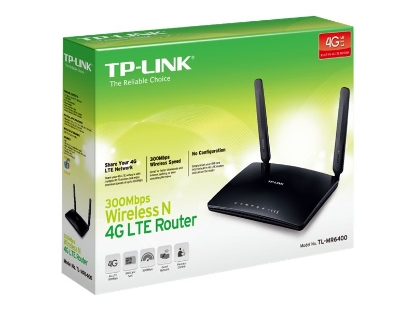 Obrázek TP-LINK TL-MR6400 4G LTE WiFi N300 Modem Router SIM slot 3xLAN 1xWAN/LAN 2x LTE external antenna