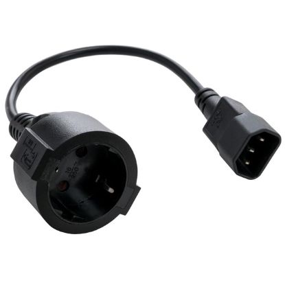 Obrázek Kabel C- TECH síťový adaptér C14 (M) - > schuko (F), 15 cm