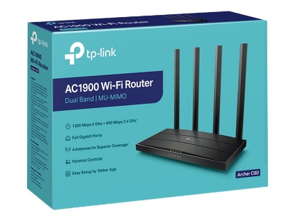 Obrázek TP-LINK Archer C80 AC1900 Dual band Wireless 802.11ac Gbit router 4xLAN MU-MIMO