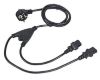 Obrázek C- TECH kabel síťový 220/ 230V napájecí, 1, 8m, rozdvojka Y, VDE