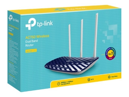 Obrázek TP-LINK Archer C20 AC750 Dual band Wireless 802.11ac router 4xLAN 3 anteny