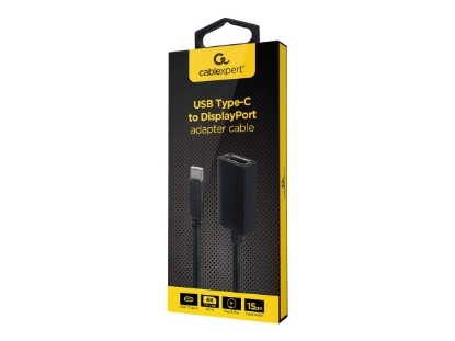 Obrázek GEMBIRD USB Type-C to DisplayPort adapter cable 4K 15cm black