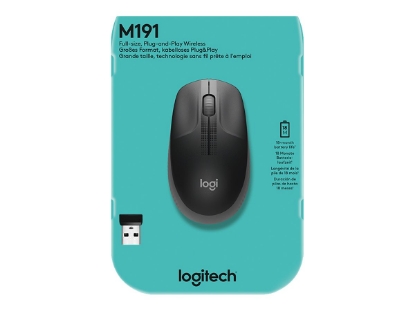 Obrázek LOGITECH M190 Mouse optical 3 buttons wireless USB wireless receiver charcoal