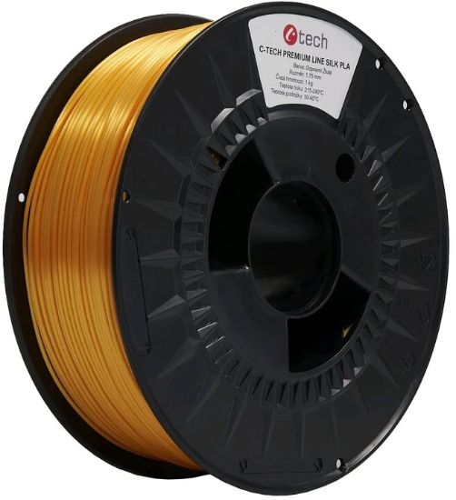 Obrázek C-TECH Tisková struna (filament) PREMIUM LINE, Silk PLA, dopravní žlutá, RAL1023, 1,75mm, 1kg