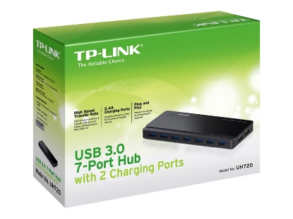 Obrázek TP-LINK UH720 7 portovy USB 3.0 Hub 2x charge ports 2 4A nap. adapter 12V/4A