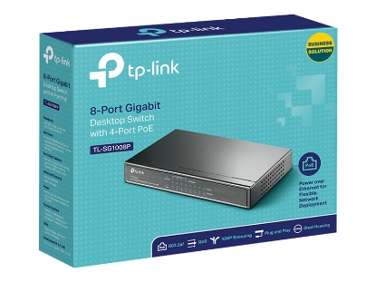 Obrázek TP-LINK TL-SG1008P Gigabit PoE switch 8x10/100/1000 4xPoE 55W steel case