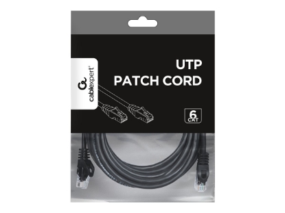 Obrázek GEMBIRD PP6U-5M/BK UTP Cat6 Patch cord 5m černá
