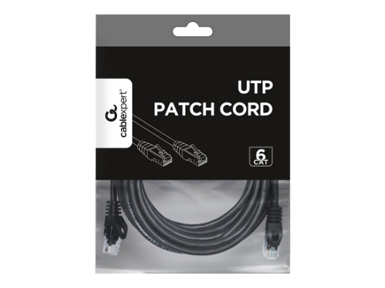 Obrázek GEMBIRD PP6U-5M/BK UTP Cat6 Patch cord 5m černá