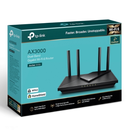 Obrázek TP-LINK AX3000 Dual-Band Wi-Fi 6 Router 574Mbps at 2.4GHz + 2402Mbps at 5GHz 4x Antennas 1x 2.5Gbps WAN/LAN Port