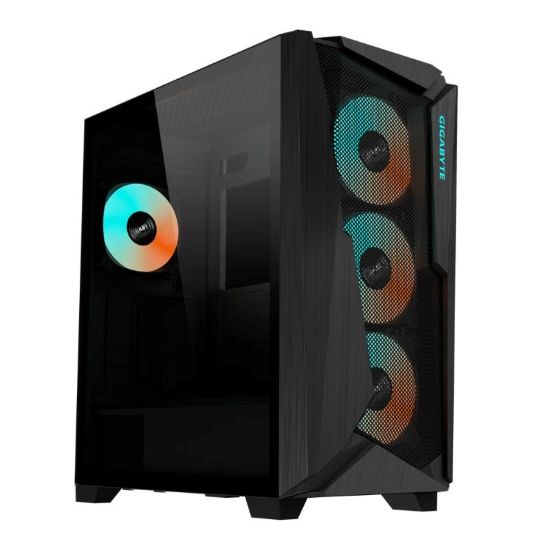 Obrázek GIGABYTE case GB-C301G V2, Mid Tower, 1xUSB-C 3.2, 2xUSB 3.0, ARGB Hub, 4x 120mm ARGB Fan, černá