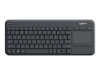 Obrázek LOGITECH 920-007151 K400 Plus bezdrátová klávesnice s touchpadem CZ + SK černá