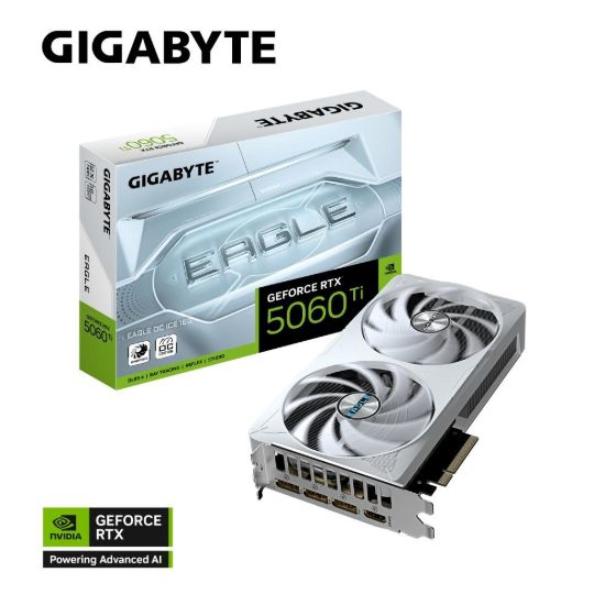Obrázek GIGABYTE VGA NVIDIA GeForce RTX 5060 Ti EAGLE ICE OC 16G, 16G GDDR7, 3xDP, 1xHDMI