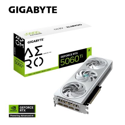 Obrázek GIGABYTE VGA NVIDIA GeForce RTX 5060 Ti AERO OC 16G, 16G GDDR7, 3xDP, 1xHDMI