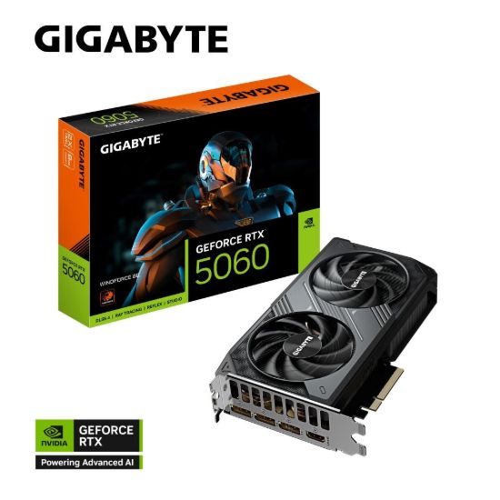 Obrázek GIGABYTE VGA NVIDIA GeForce RTX 5060 WINDFORCE 8G, 8G GDDR7, 3xDP, 1xHDMI