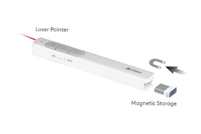Obrázek A4tech 2.4G bezdrátový laserový prezentér a ukazovátko, bílá