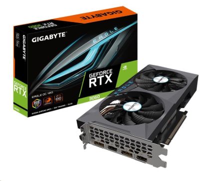 Obrázek BAZAR - GIGABYTE VGA NVIDIA GeForce RTX 3060 EAGLE 12G LHR Rev. 2.0, RTX 3060, 12GB GDDR6, 2xDP, 2xHDMI - Po opravě (Bez