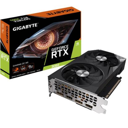 Obrázek GIGABYTE VGA NVIDIA GeForce RTX 3060 GAMING LHR OC 8G, 8G GDDR6, 2xDP, 2xHDMI