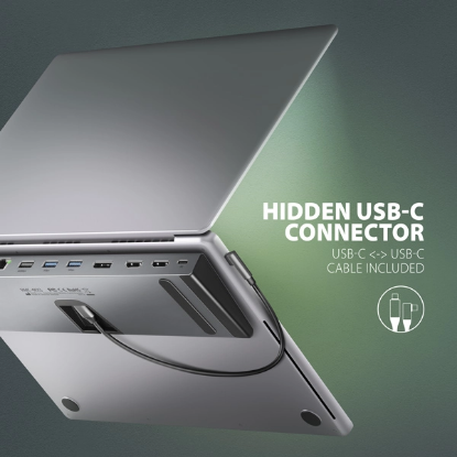 Obrázek AXAGON HMC-4KX3 USB 5Gbps hub, 3x USB-A, 2x HDMI, DP, RJ-45 GLAN, SD/microSD
