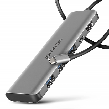 Obrázek AXAGON HMC-5H, USB 5Gbps hub, 3x USB-A, HDMI 4k/30Hz, PD 100W, kabel 1m
