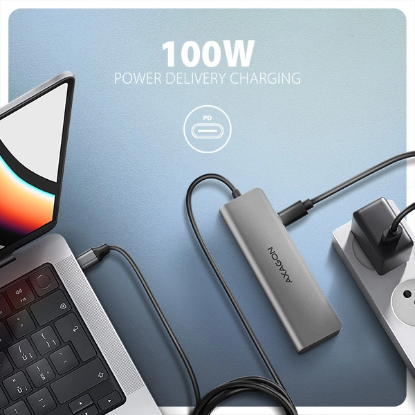 Obrázek AXAGON HMC-5H, USB 5Gbps hub, 3x USB-A, HDMI 4k/30Hz, PD 100W, kabel 1m