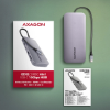 Obrázek AXAGON HMC-6GM2, USB 10Gbps hub, USB-A, USB-C, HDMI, M.2 slot, SD/MicroSD, PD 100W