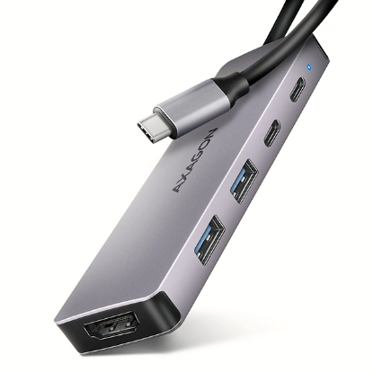 Obrázek AXAGON HMC-8HLSA, USB 5Gbps hub, 3x USB-A, HDMI 4k/60Hz, RJ-45 GLAN, SD/microSD