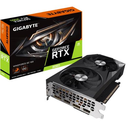 Obrázek GIGABYTE VGA NVIDIA GeForce RTX 3060 WINDFORCE LHR OC 12G Rev. 2.0, 12G GDDR6, 2xDP, 2xHDMI