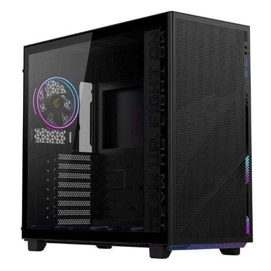 Obrázek GIGABYTE case GB-AC400G ST, Mid Tower, 1x USB-C, 2x USB3.0, Průhledná bočnice, 4x ARGB 120mm Fan, černá