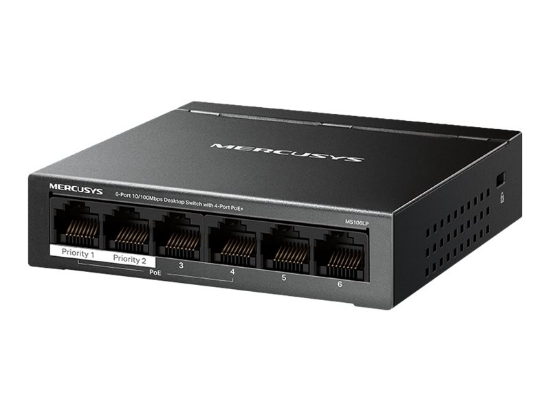 Obrázek TP-LINK 6-Port 10/100 Mbps Desktop Switch with 4-Port PoE+ PORT 4x 10/100 Mbps PoE+ Ports 2x 10/100 Mbps Non-PoE Ports