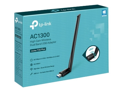 Obrázek TP-LINK Archer T3U Plus AC1300 High Gain WiFi Dual Band USB Adapter MU-MIMO Multi-Directional Antenna