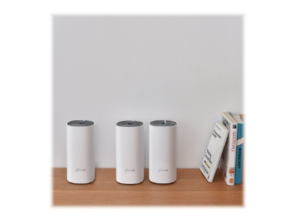 Obrázek TP-LINK DECO E4 3-PACK AC1200 Whole-Home Mesh WiFi System Qualcomm CPU 867Mbps 5GHz 300Mbps at 2.4GHz 2 10/100Mbps 2 int. antenna
