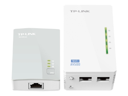 Obrázek TP-LINK AV600 Powerline Wi-FI Kit Qualcomm 300Mbps at 2.4GHz 802.11b/g/n 600Mbps Powerline HomePlug AV 2 Fast Ports Plug and Play