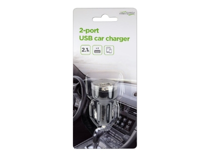 Obrázek GEMBIRD EG-U2C2A-CAR-02 2-port USB car charger 2.1 A black