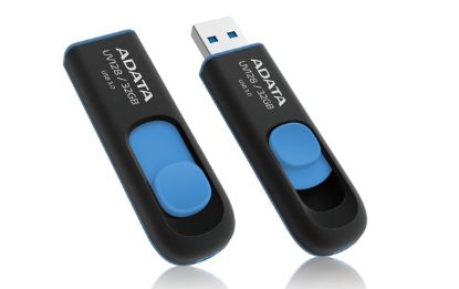 Obrázek ADATA Flash Disk 32GB UV128, USB 3.1 Dash Drive (R:40/W:25 MB/s) černá/modrá
