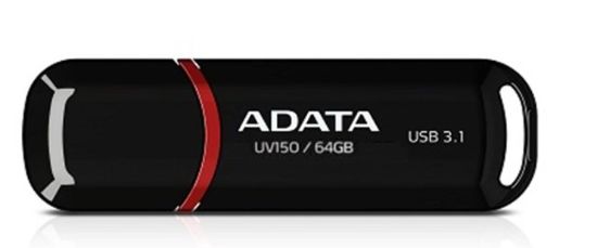 Obrázek ADATA Flash Disk 64GB UV150, USB 3.1 Dash Drive (R:90/W:20 MB/s) černá