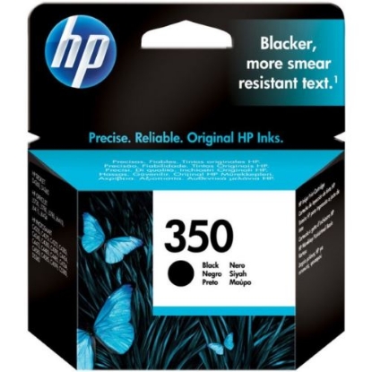 Obrázek HP 350 original ink cartridge black low capacity 4.5ml 200 pages 1-pack Blister multi tag zboží poškozené balení (P)