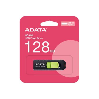 Obrázek ADATA Flash Disk 128GB UC300, USB-C 3.2, černo-zelená