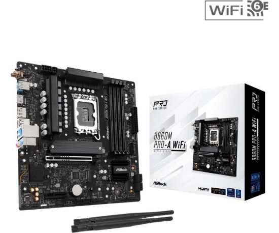Obrázek ASRock MB Sc LGA1851 B860M Pro-A WiFi, Intel B860, 4xDDR5, 1xDP, 1xHDMI, WiFi, mATX